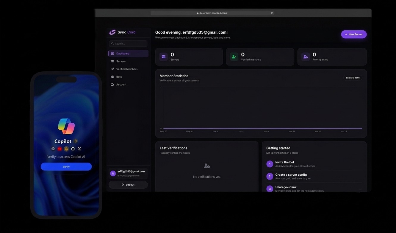 SyncCord dashboard preview